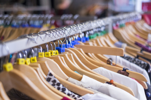 Clothes on a rail