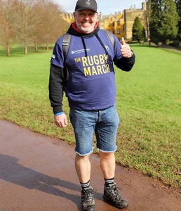 Darren takes part in The Rugby March in Mandy's memory